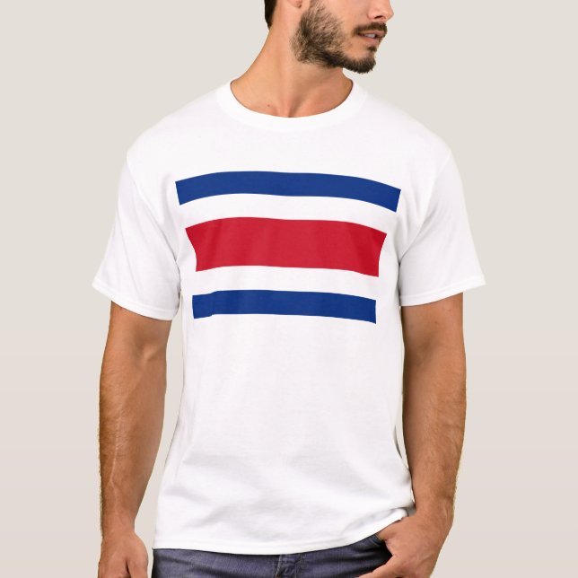 Costa Ricas Flagga T Shirt (Framsida)