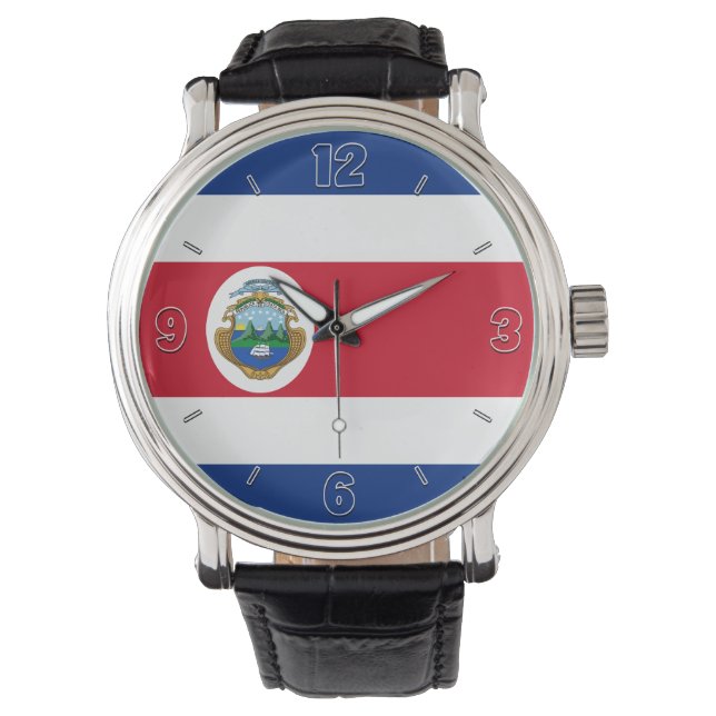 Costa Ricas nationella Flagga Patriotic Elegant Armbandsur (Framsida)
