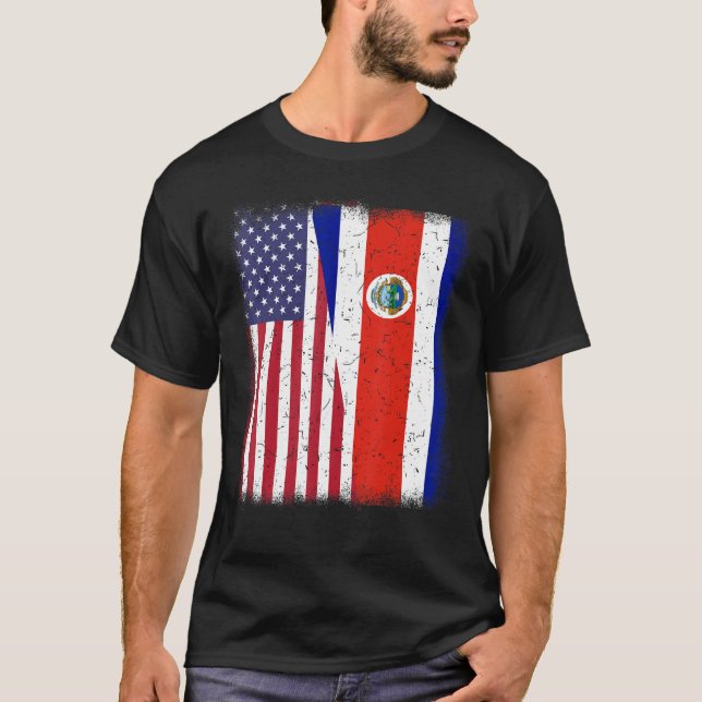 Costa Rico American Flagga Manar Women Rican Hispa T Shirt (Framsida)