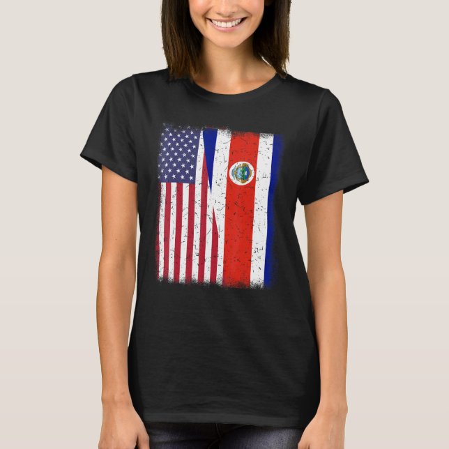 Costa Rico American Flagga Manar Women Rican Hispa T Shirt (Framsida)