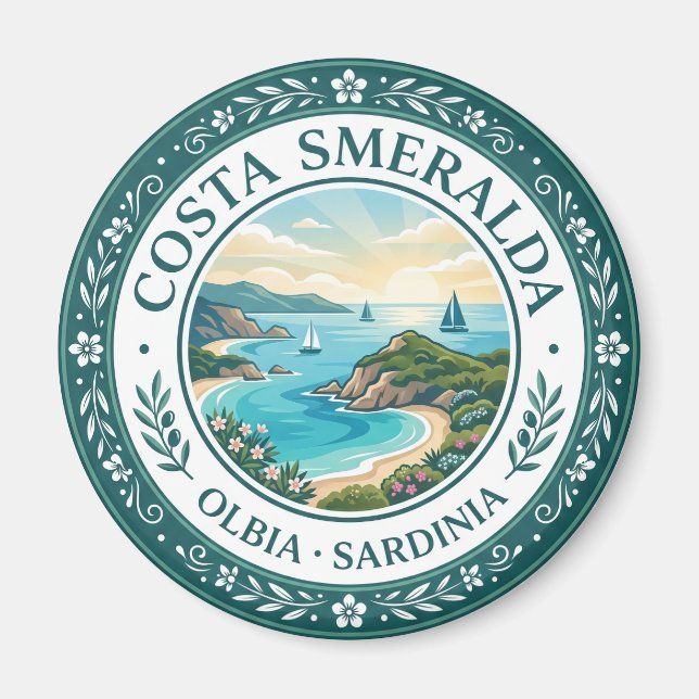 Costa Smeralda Italien Magnet (Framsidan)