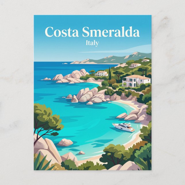 Costa Smeralda Italien Vykort (Framsida)