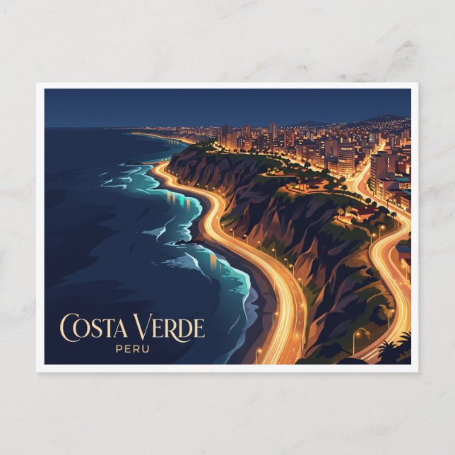 Costa Verde Lima Peru Vykort (Framsida)
