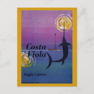 Costa Viola Reggio Calabria vintage italiensk resa Vykort