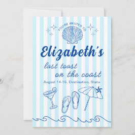 Costal Beach Bachelorette Destination Party Inbjudningar