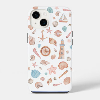 Costal Boho Sea Snäcka Watercolor Iphone case