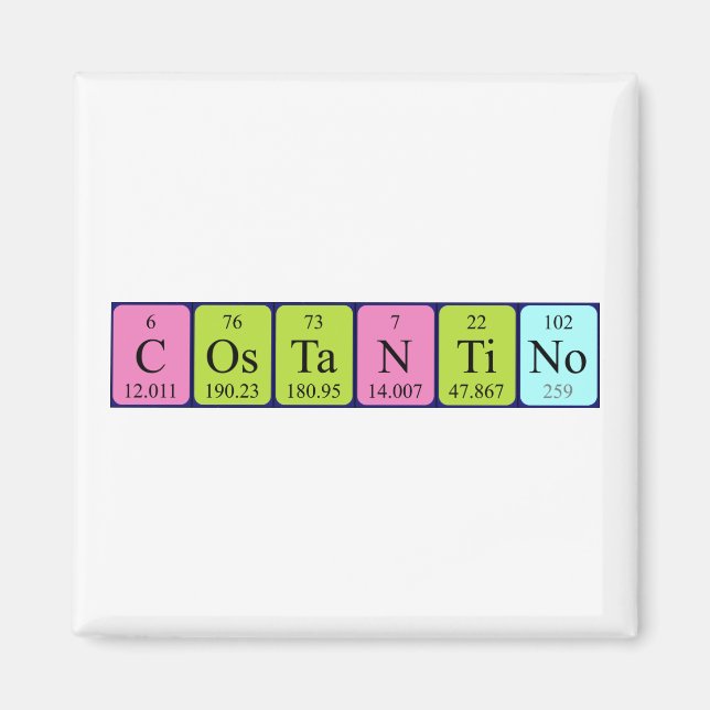 Costantino Periodiska bord namn magnet (Framsidan)