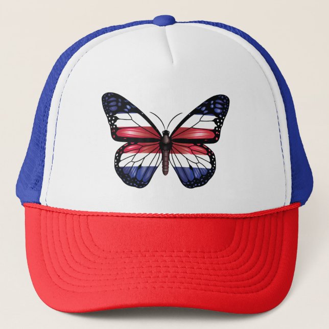 Costarica butterfly monarch flagga keps (Framsida)