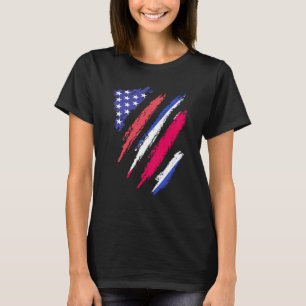 Costaricansk amerikansk patriot uppväxt hjärta fla t shirt