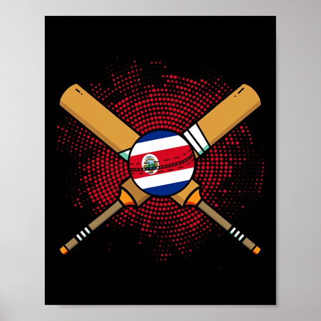 Costaricansk kricketracket och Ll flagga av Costa  Poster (Framsidan)