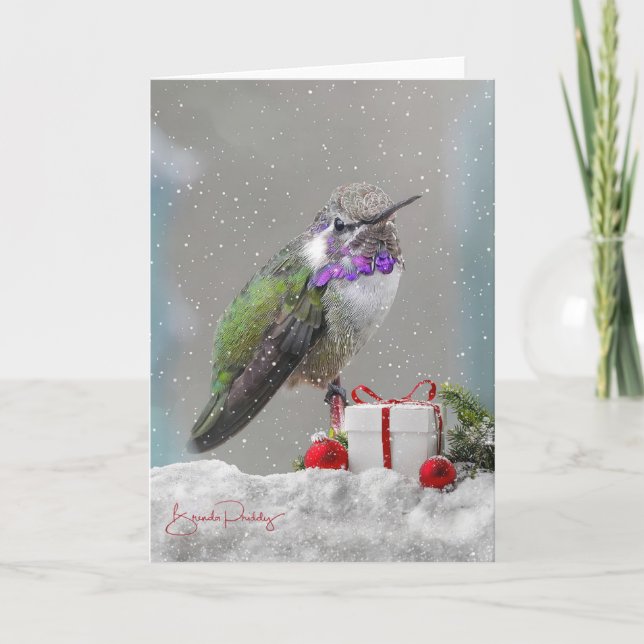 Costa's Hummingbird & Helgdag! Tomt kort (Framsida)
