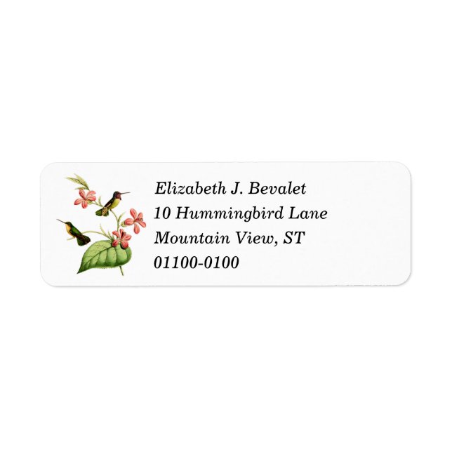 Costas Hummingbird Returetiketter Returadress Etikett (Framsidan)