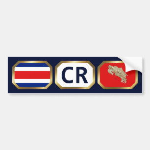 Costas Rica Flagga-koden Bumper Sticker Bildekal