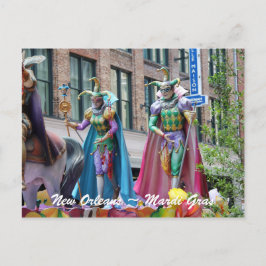 Costuded Mardi Gras Parad Figurer Vykort