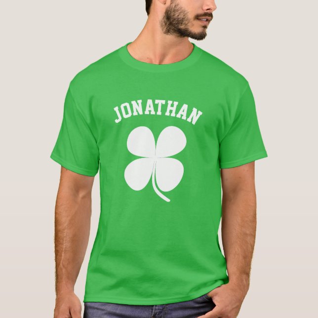 Costum Namn hade tur Shamrock St. Patrick's Day T Shirt (Framsida)