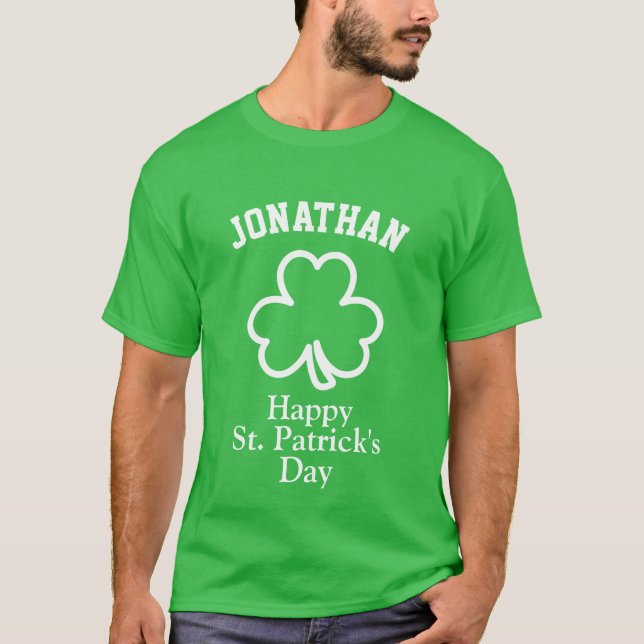 Costum Namn hade tur Shamrock St. Patrick's Day T Shirt (Framsida)