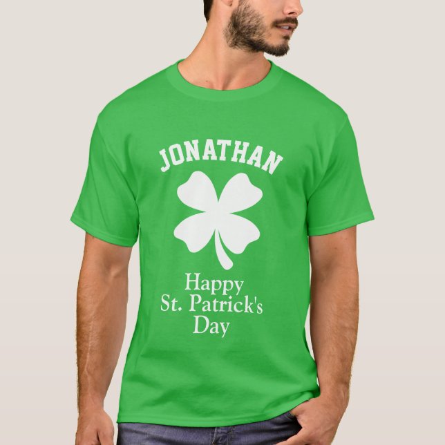 Costum Namn hade tur Shamrock St. Patrick's Day T Shirt (Framsida)
