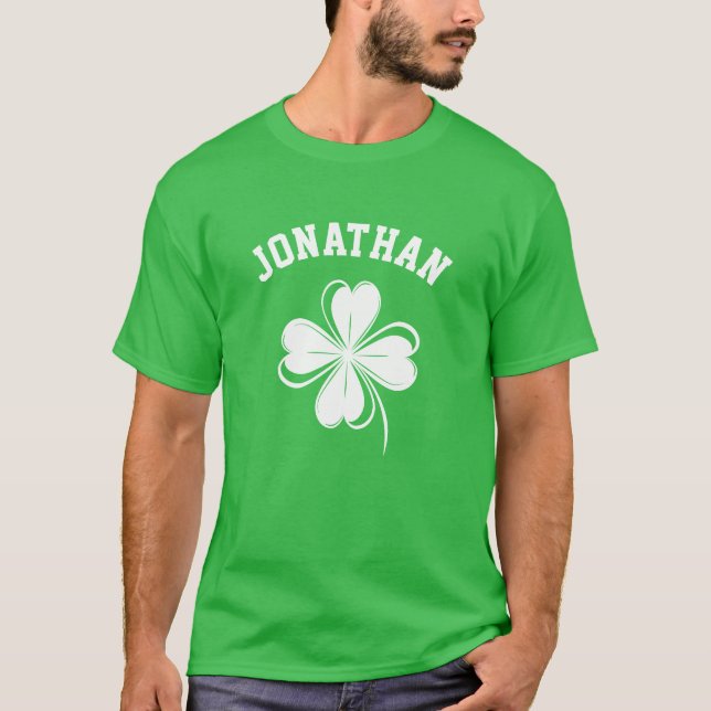 Costum Namn hade tur Shamrock St. Patrick's Day T Shirt (Framsida)