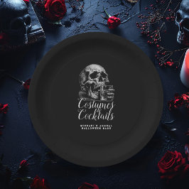 Costume and Cocktails Black Skull Halloween