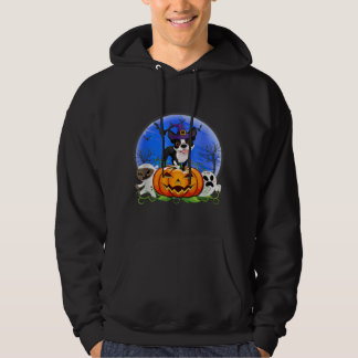 Costume Boston Terrier Hund Halloween Måne Girls Hoodie