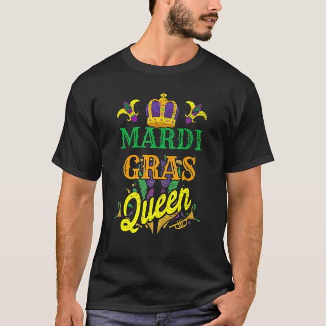 Costume Carnival Queen Mardi Gras T Shirt (Framsida)