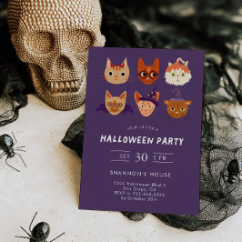 Costume Cats Halloween fest Inbjudningar
