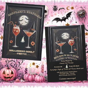 Costume & Cocktail Vuxen Halloween Witch Hat Party Inbjudningar