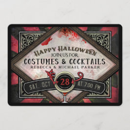 Costume Cocktails Red Black Djävulen Halloween Inb Inbjudningar