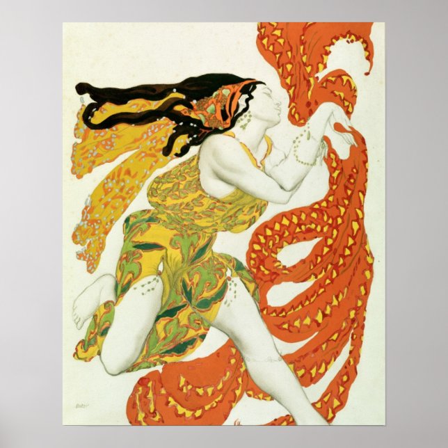 Costume design for a bacchante in 'Narcisse' Poster (Framsidan)