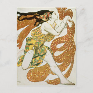 Costume design for a bacchante in 'Narcisse' Vykort