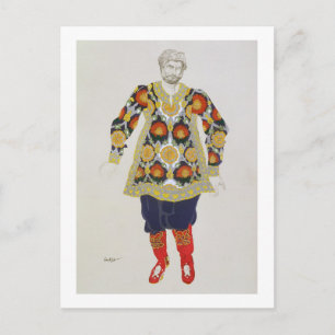 Costume design for a man, from Sadko, 1917 (färg) Vykort