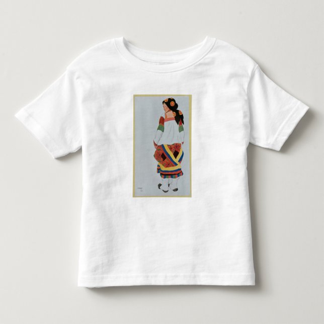 Costume design for a Peasant Girl, 1922 (färg li T-shirt (Framsida)