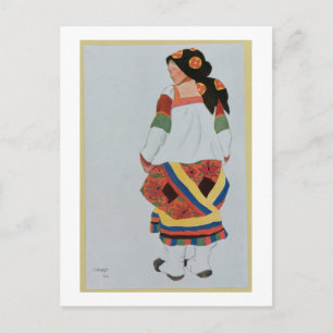 Costume design for a Peasant Girl, 1922 (färg li Vykort