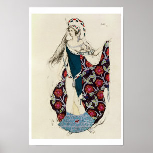 Costume design for a women, from Judith, 1922 (col Poster
