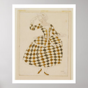 Costume design för Columbine, från sovande skönhet Poster