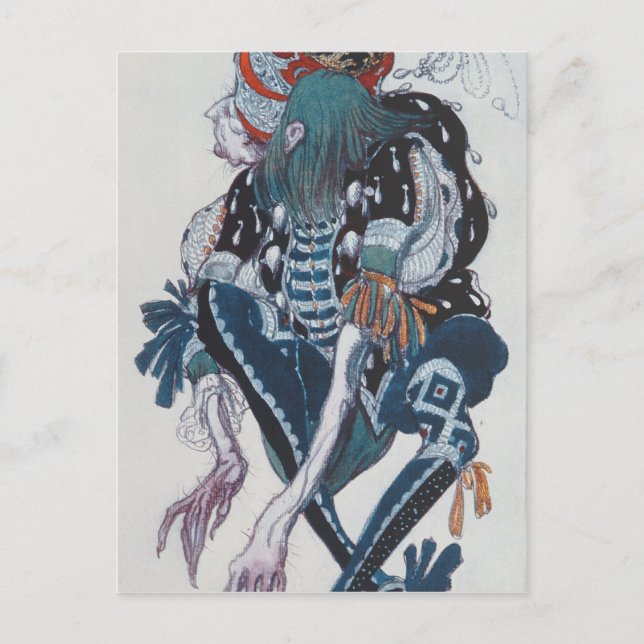 Costume-design för den ondskefulla äljens Pageboy Vykort (Framsida)