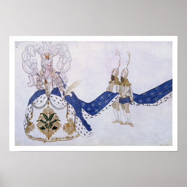 Costume design för drottningen och hennes sidor, f poster (Framsidan)