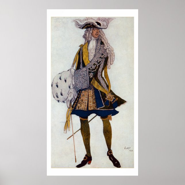 Costume design för Kung, i Garden, från S Poster (Framsidan)