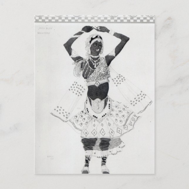 Costume design for "Le Dieu Bleu", 1912 Vykort (Framsida)