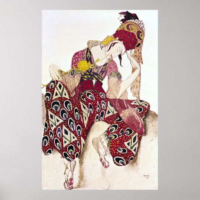 Costume design for Nijinsky at ballet 'La Poster (Framsidan)