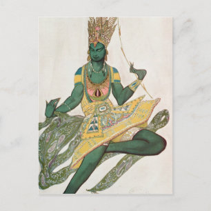 Costume design för Nijinsky som "Blue God" Vykort