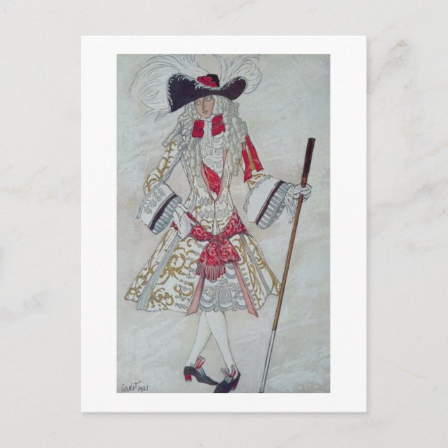 Costume design för Prince Charming vid Court, från Vykort (Framsida)