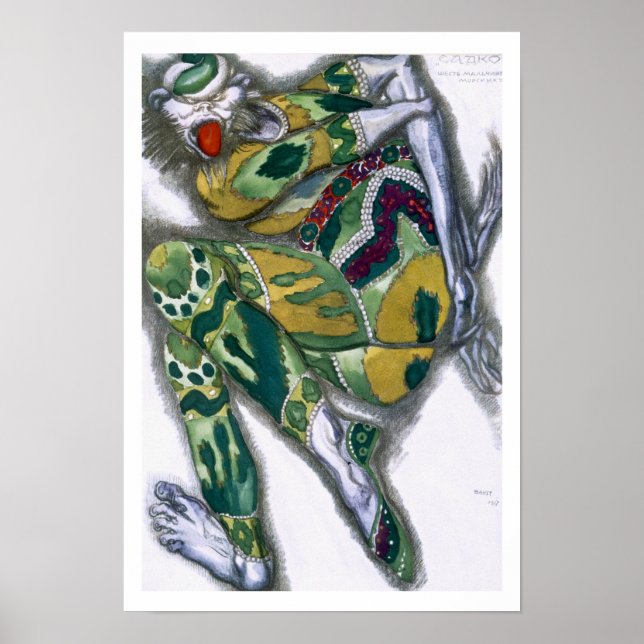 Costume design for Seefenfel, från Sadko, 1917 (co Poster (Framsidan)