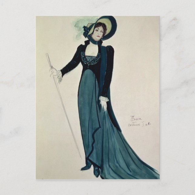 Costume-design för Tosca Vykort (Framsida)