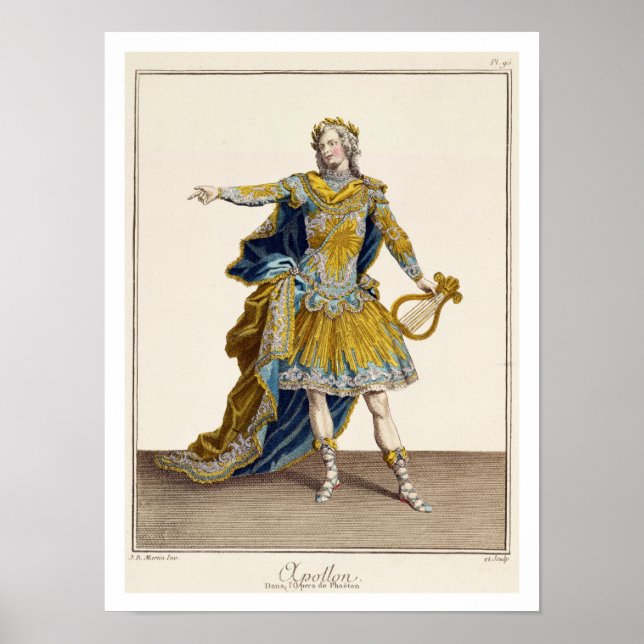 Costume for Apollo in the opera Phaethon, engrav Poster (Framsidan)