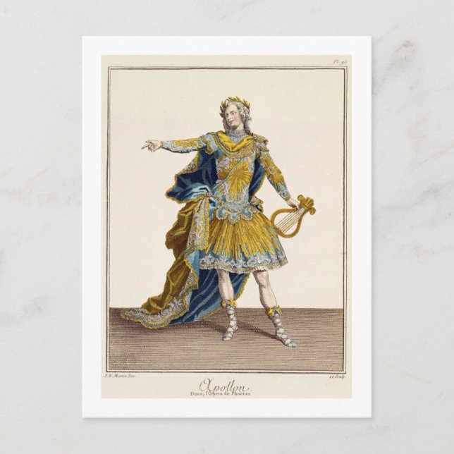 Costume for Apollo in the opera Phaethon, engrav Vykort (Framsida)