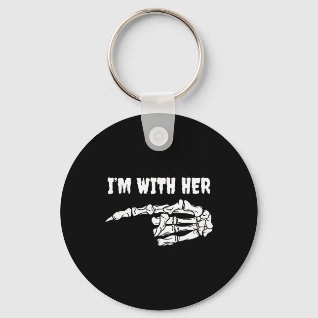 Costume For Couples I'm With Her Skeleton Matching Nyckelring (Framsida)