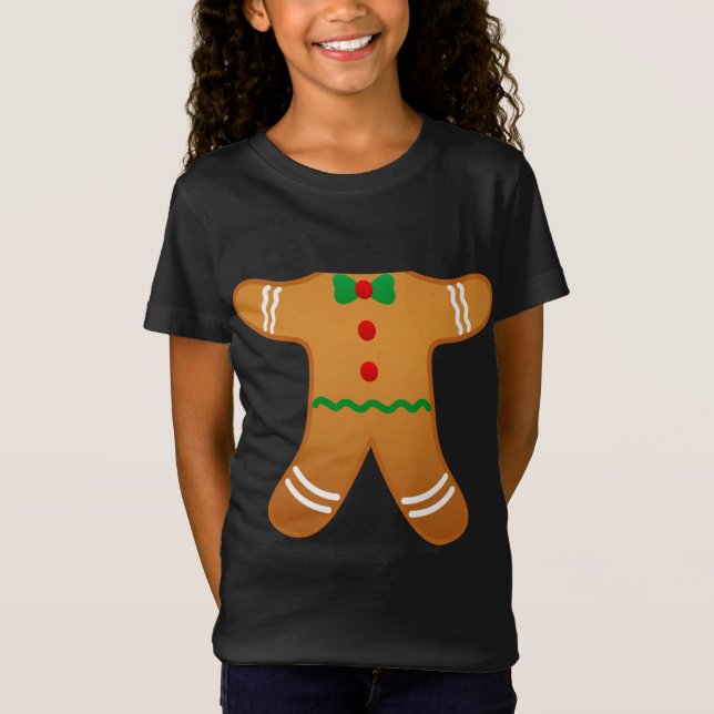 Costume för Helgdag-Pepparkaksgubbe för cookie Bak T Shirt (Framsida)