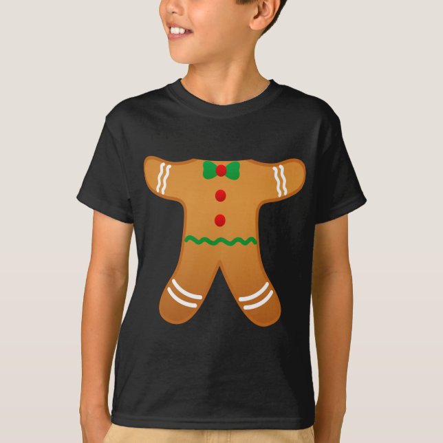 Costume för Helgdag-Pepparkaksgubbe för cookie Bak T Shirt (Framsida)