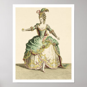 Costume for Venus in Flera operas, graverat med t Poster